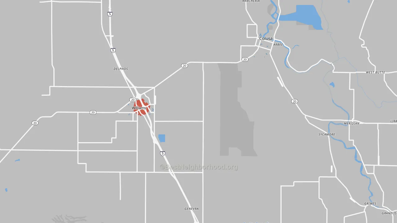 Transit Grade map of Colusa County, CA