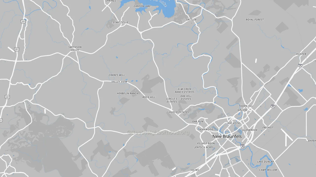 Transit Grade map of Comal County, TX