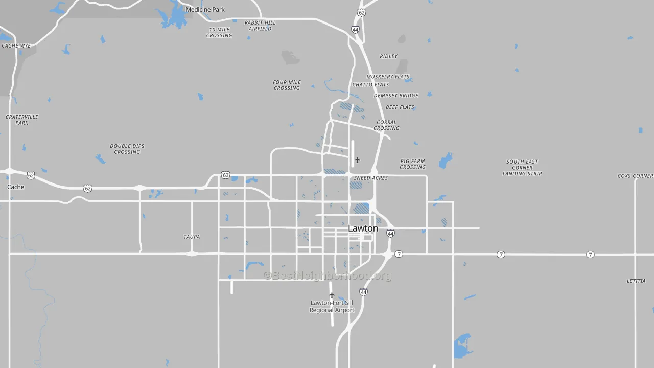 Transit Grade map of Comanche County, OK
