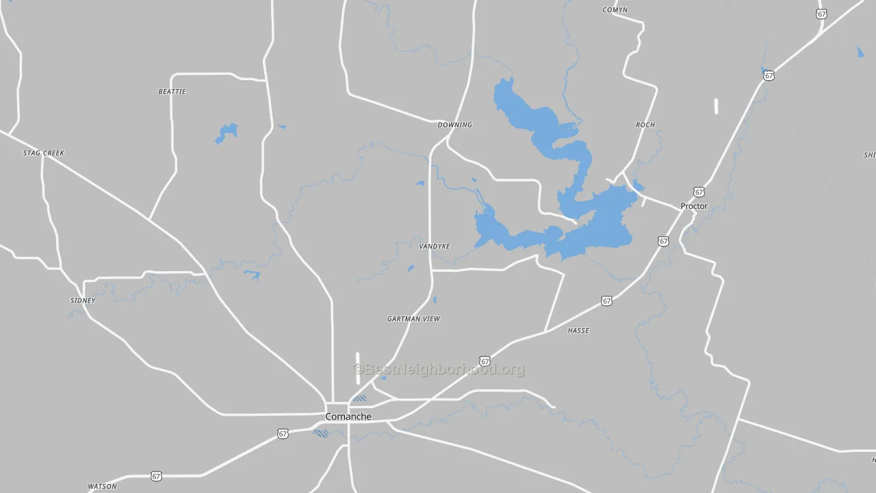 Transit Grade map of Comanche County, TX