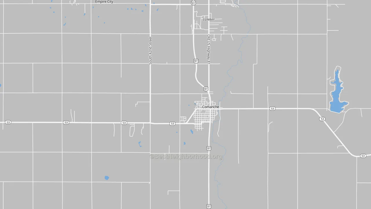 Transit Grade map of Comanche, OK
