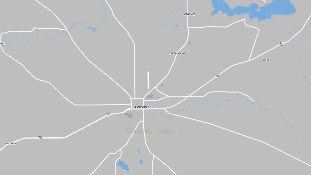 Transit Grade map of Comanche, TX