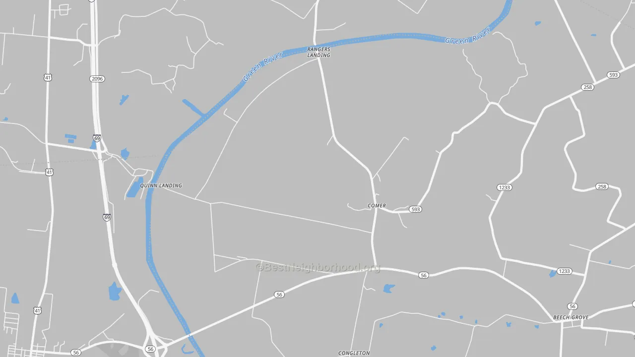 Transit Grade map of Comer, KY