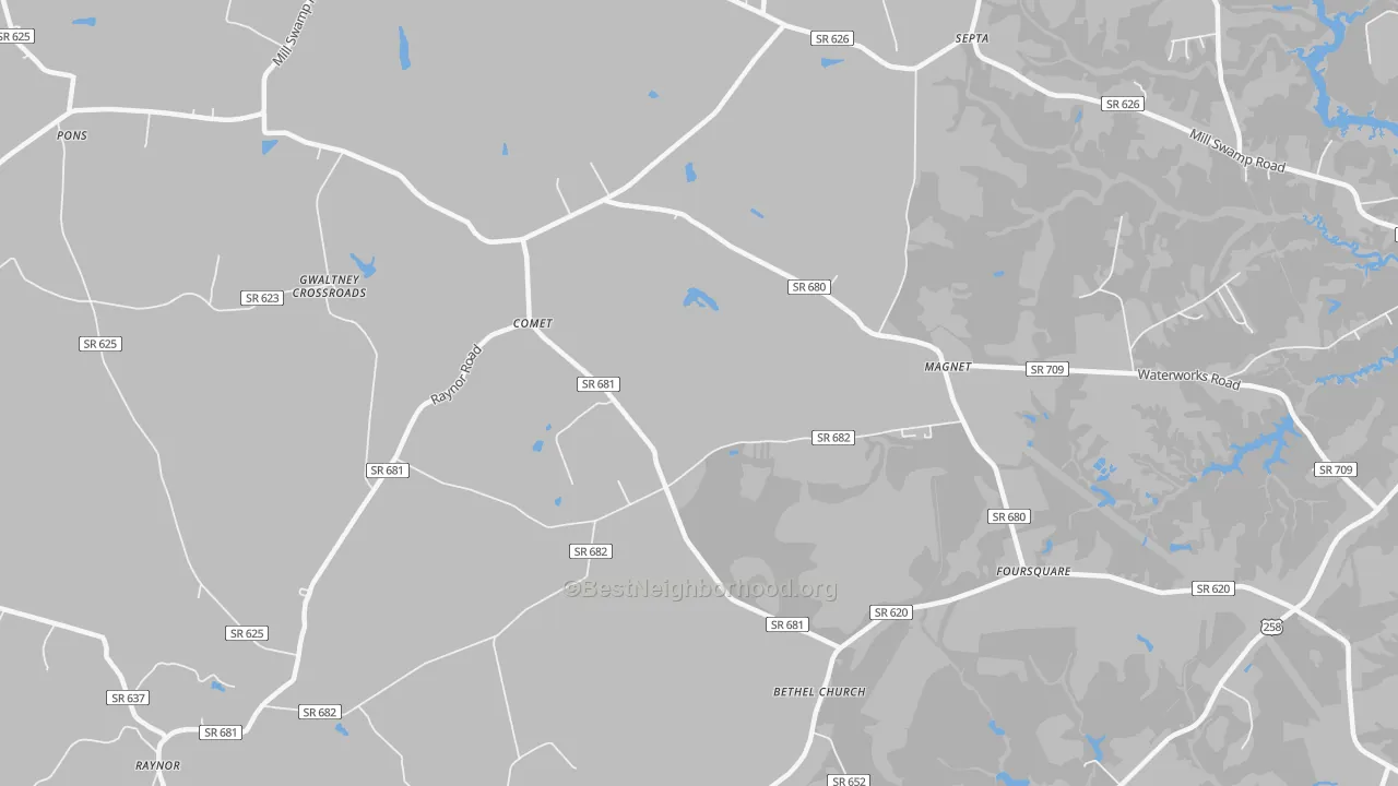 Transit Grade map of Comet, VA