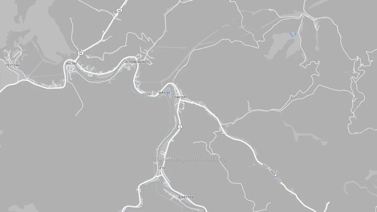 Transit Grade map of Comfort, WV