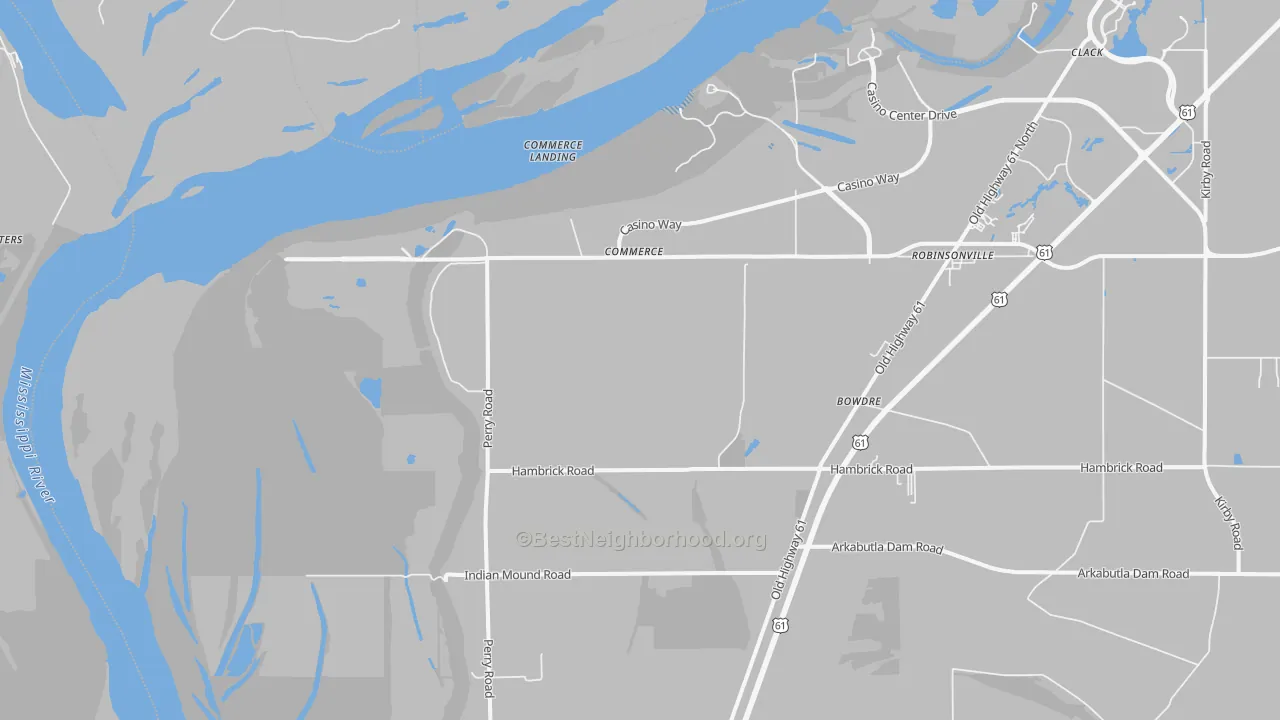 Transit Grade map of Commerce, MS