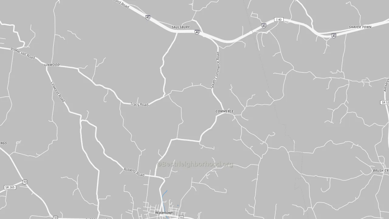 Transit Grade map of Commerce, TN
