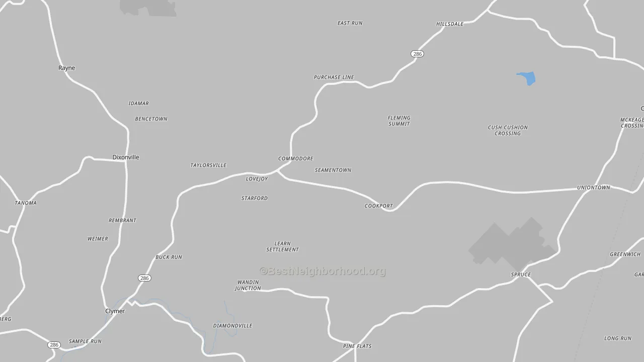 Transit Grade map of Commodore, PA