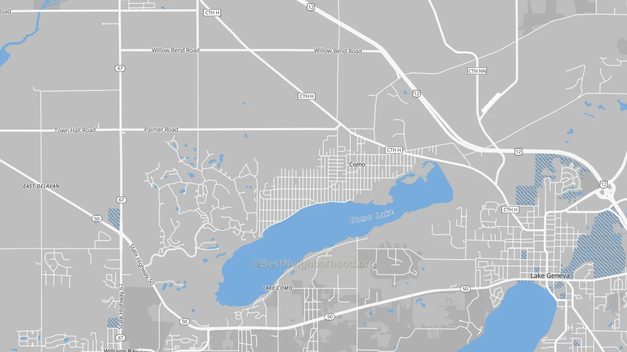 Transit Grade map of Como, WI
