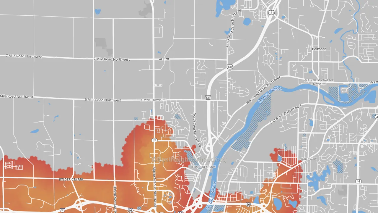 Transit Grade map of Comstock Park, MI
