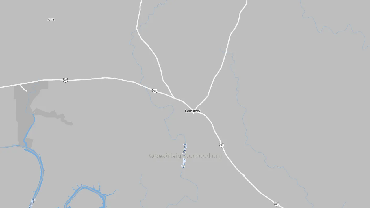Transit Grade map of Comstock, TX