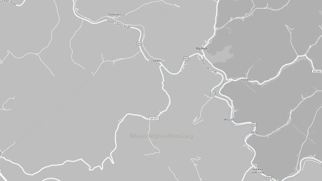 Transit Grade map of Conaway, VA