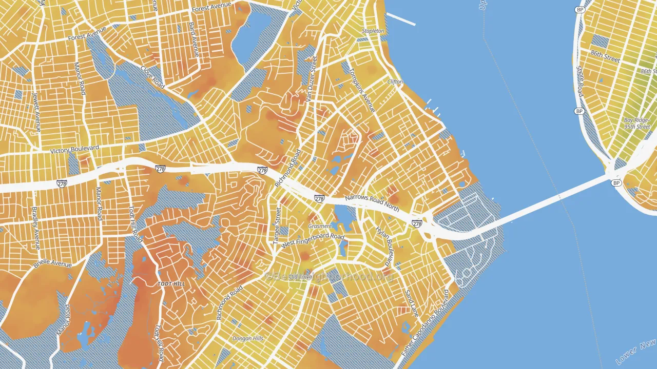 Transit Grade map of Concord, Staten Island, NY