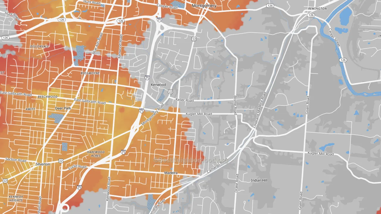 Transit Grade map of Concorde Hills, OH