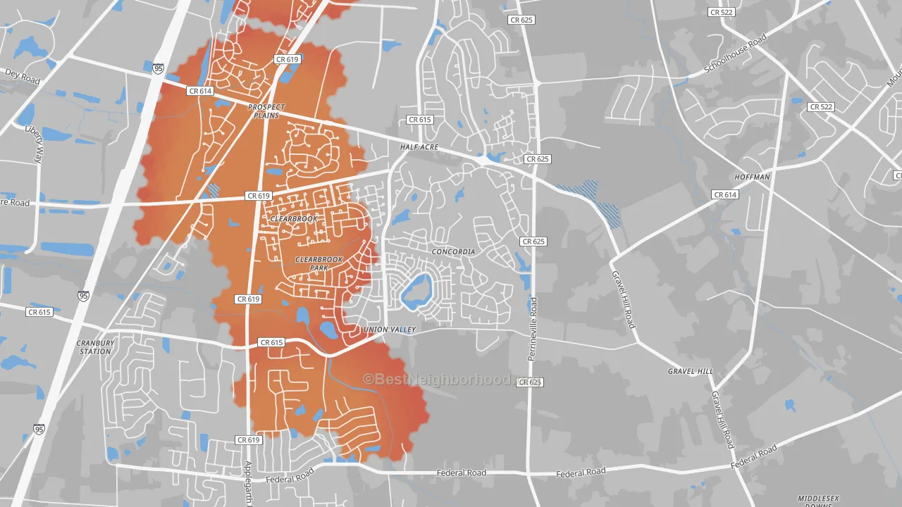 Transit Grade map of Concordia, NJ