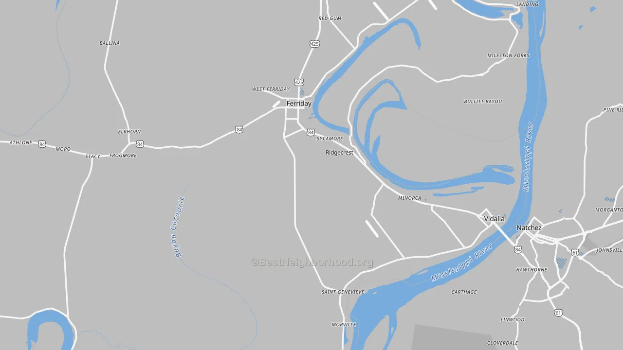 Transit Grade map of Concordia Parish, LA