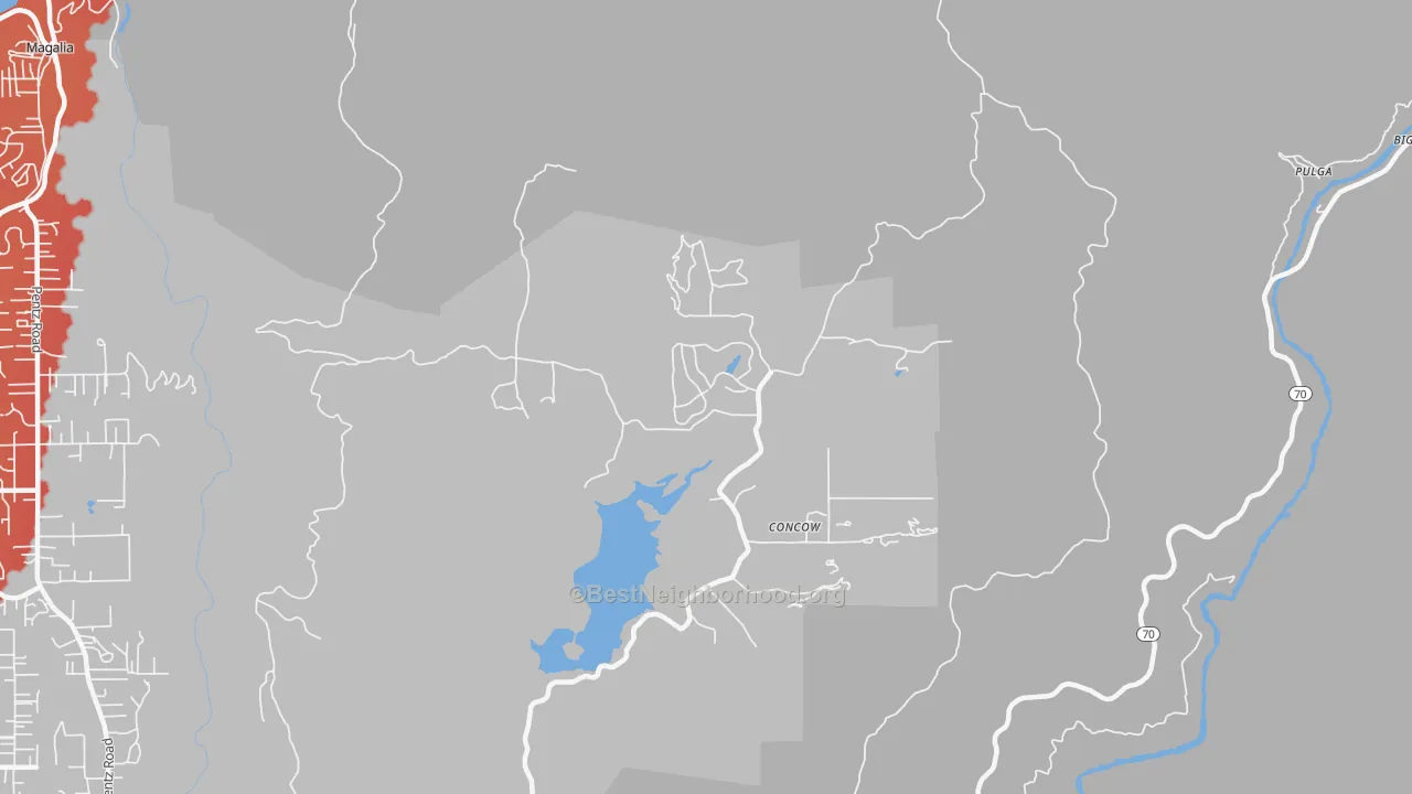 Transit Grade map of Concow, CA