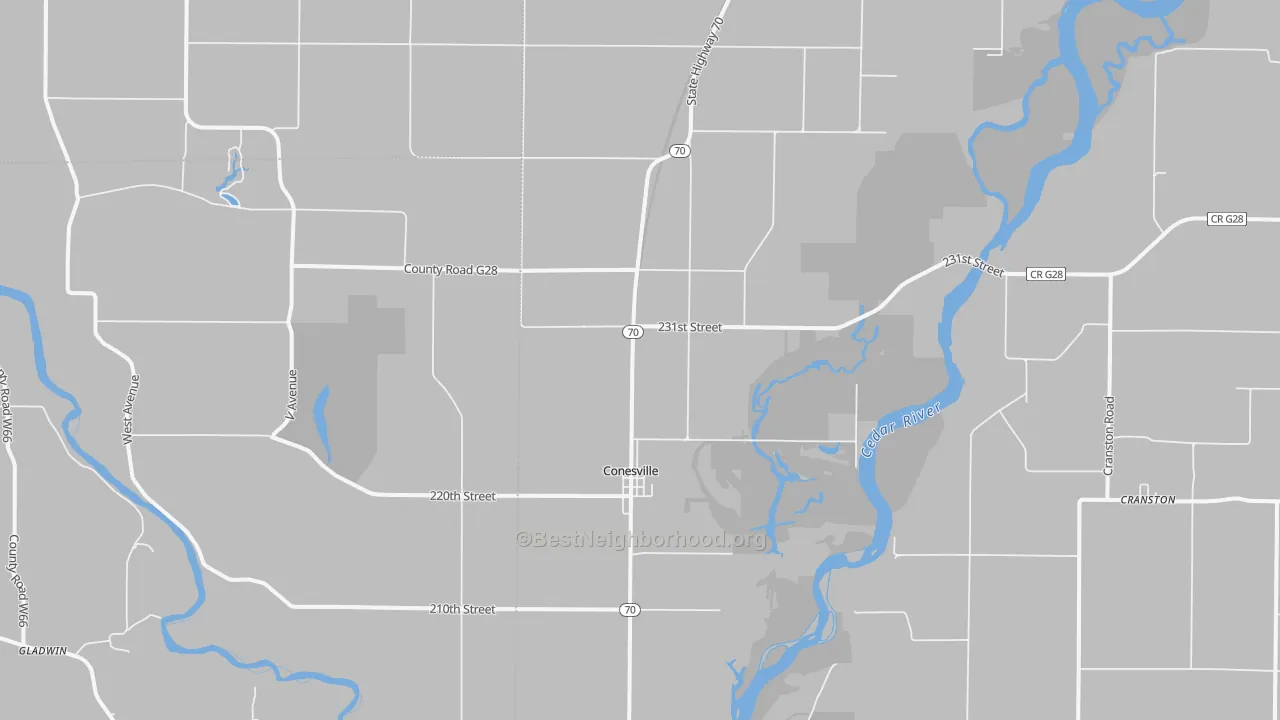 Transit Grade map of Conesville, IA