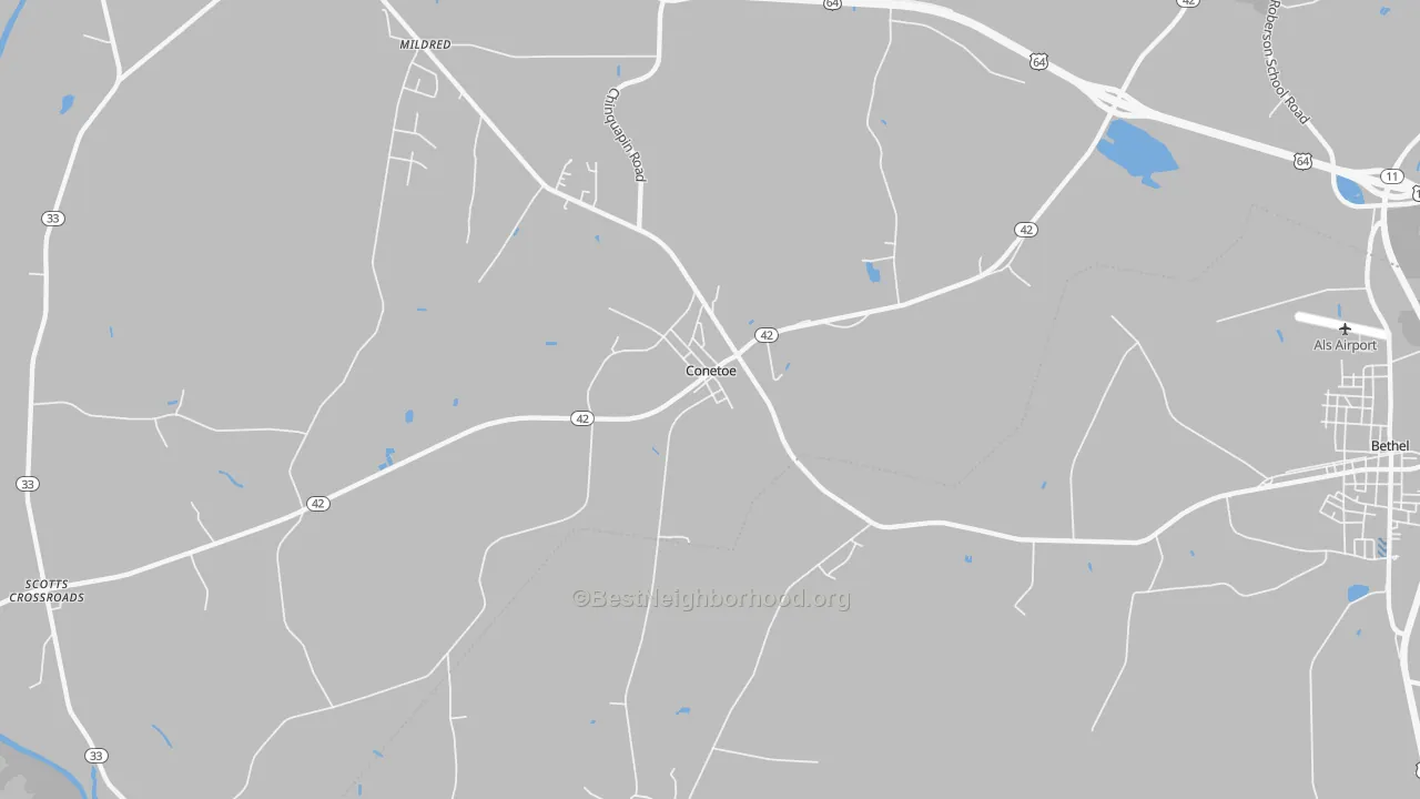 Transit Grade map of Conetoe, NC