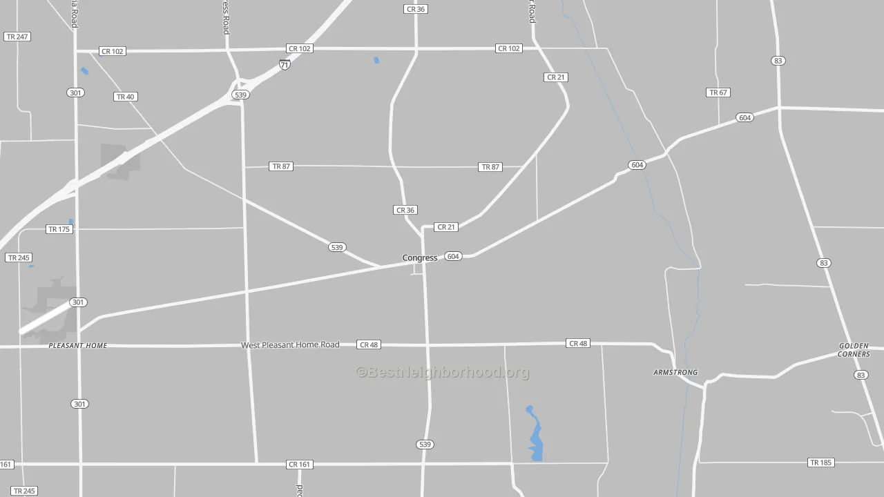 Transit Grade map of Congress, OH