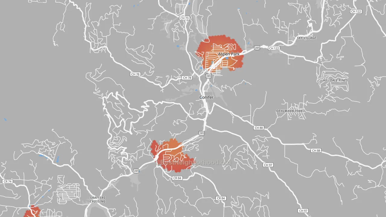 Transit Grade map of Conifer, CO