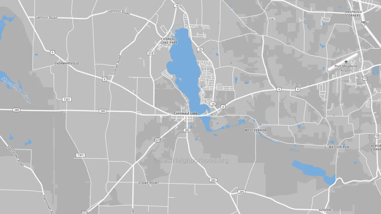 Transit Grade map of Conneaut Lake, PA