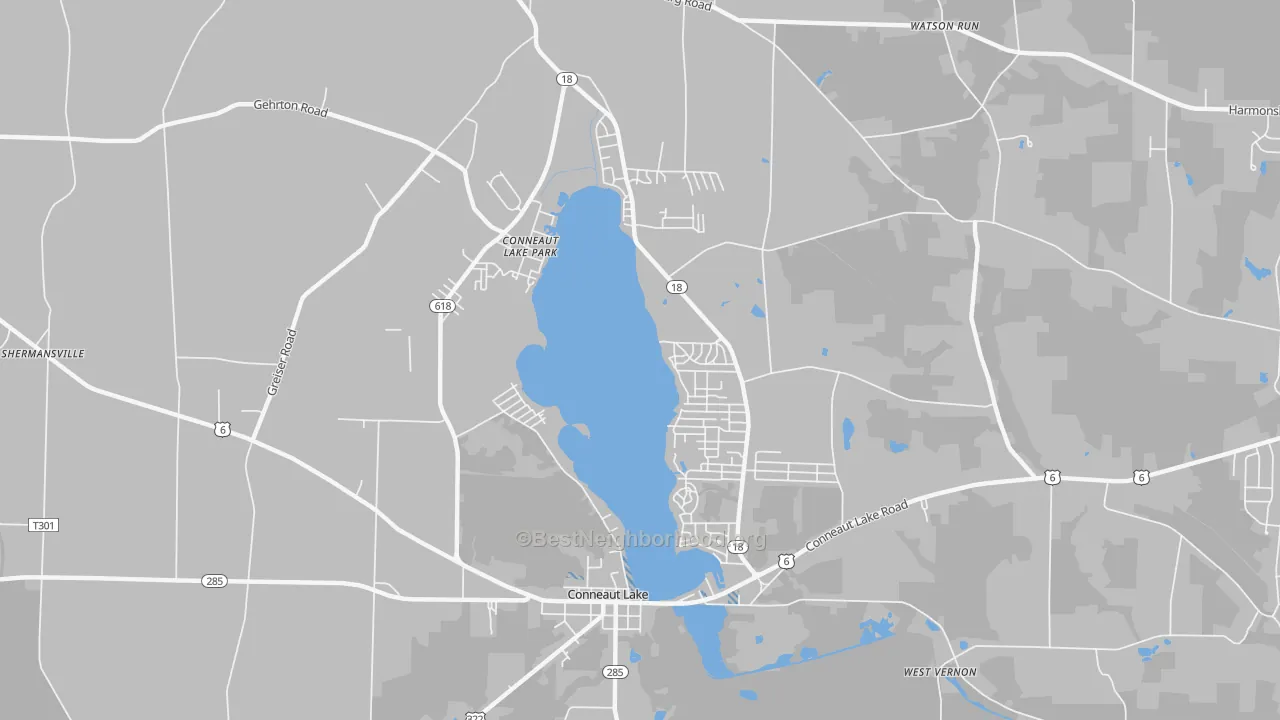 Transit Grade map of Conneaut Lakeshore, PA