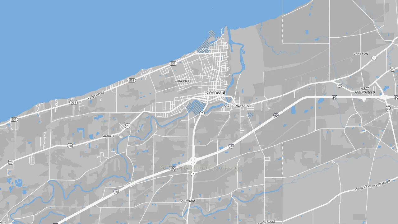 Transit Grade map of Conneaut, OH