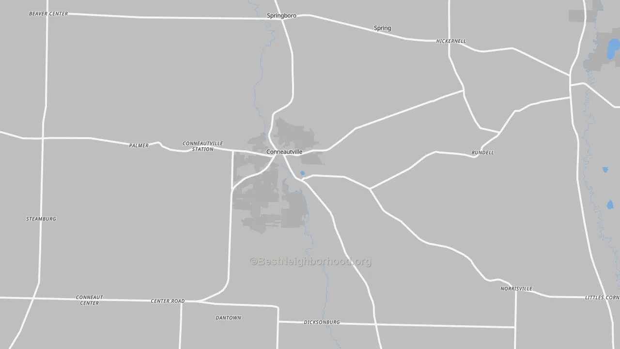Transit Grade map of Conneautville, PA