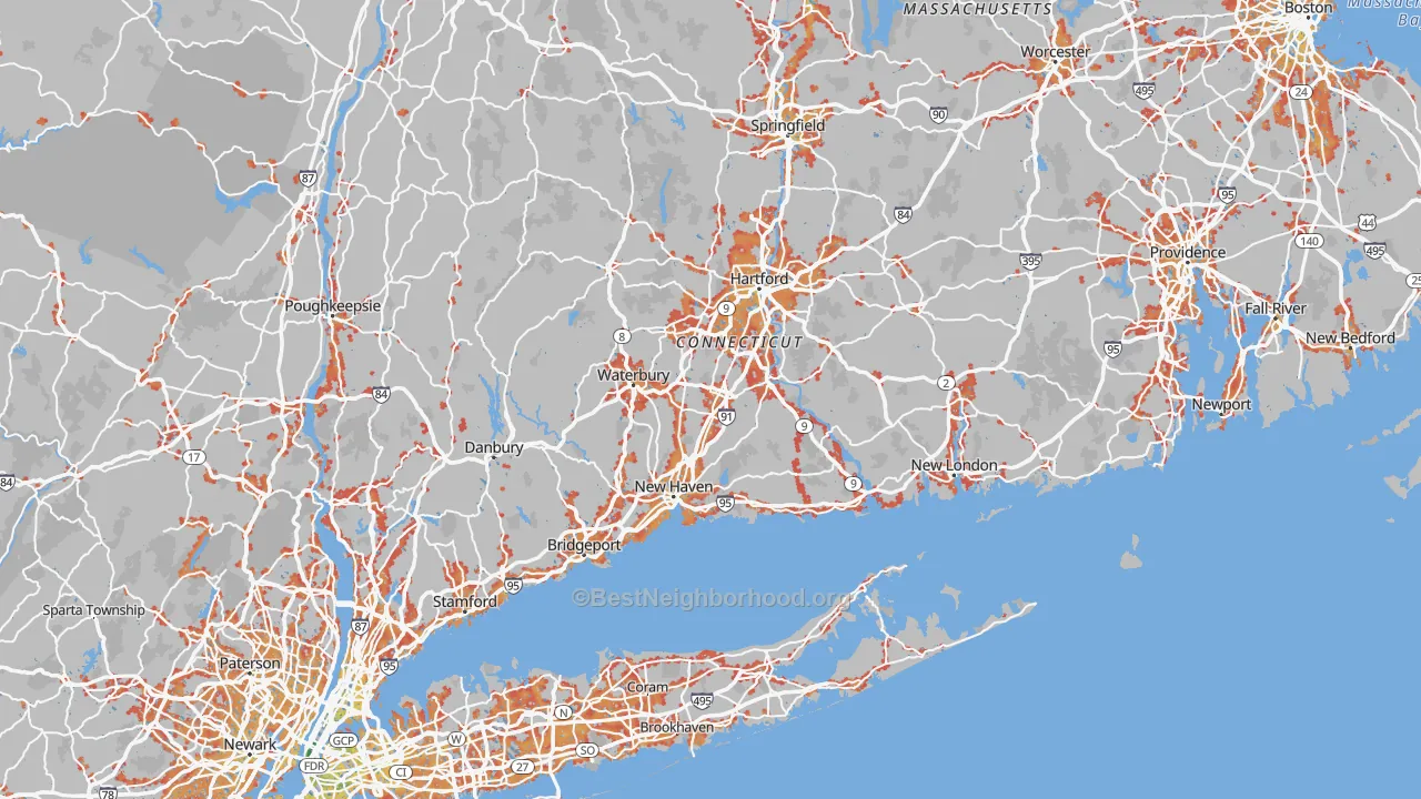 Transit Grade map of Connecticut