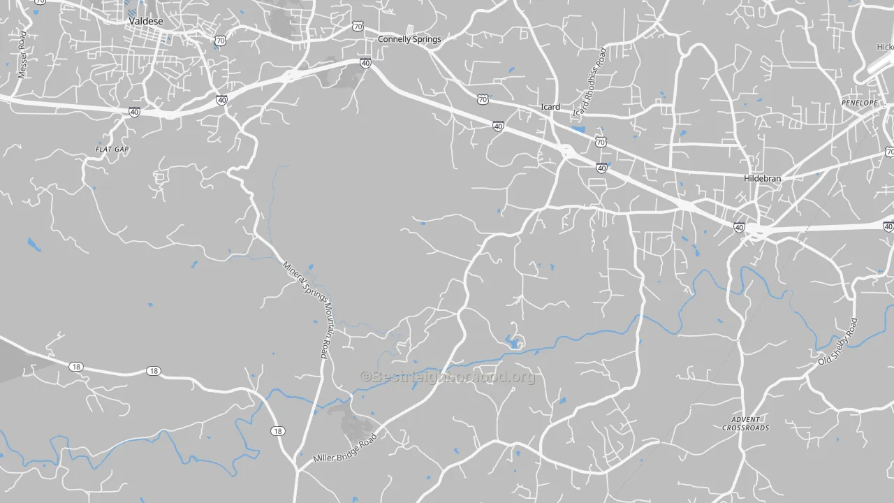 Transit Grade map of Connellys Springs, NC