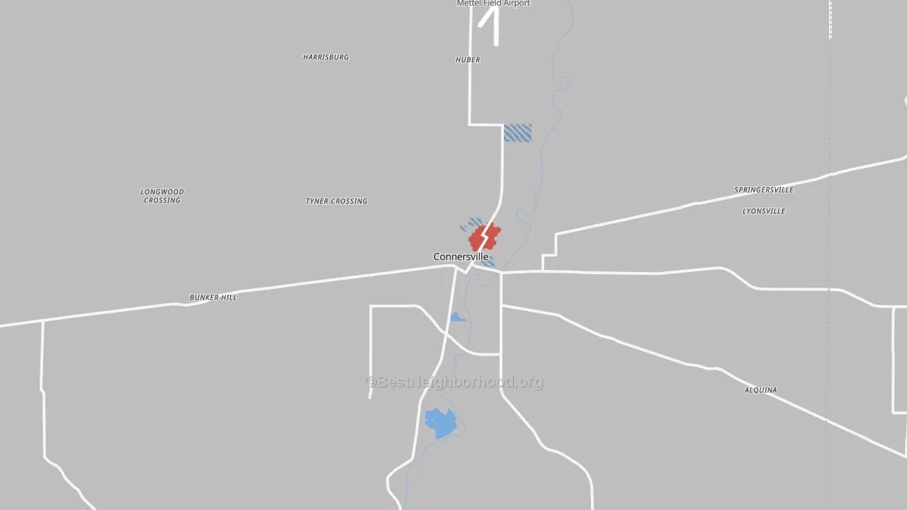 Transit Grade map of Connersville, IN