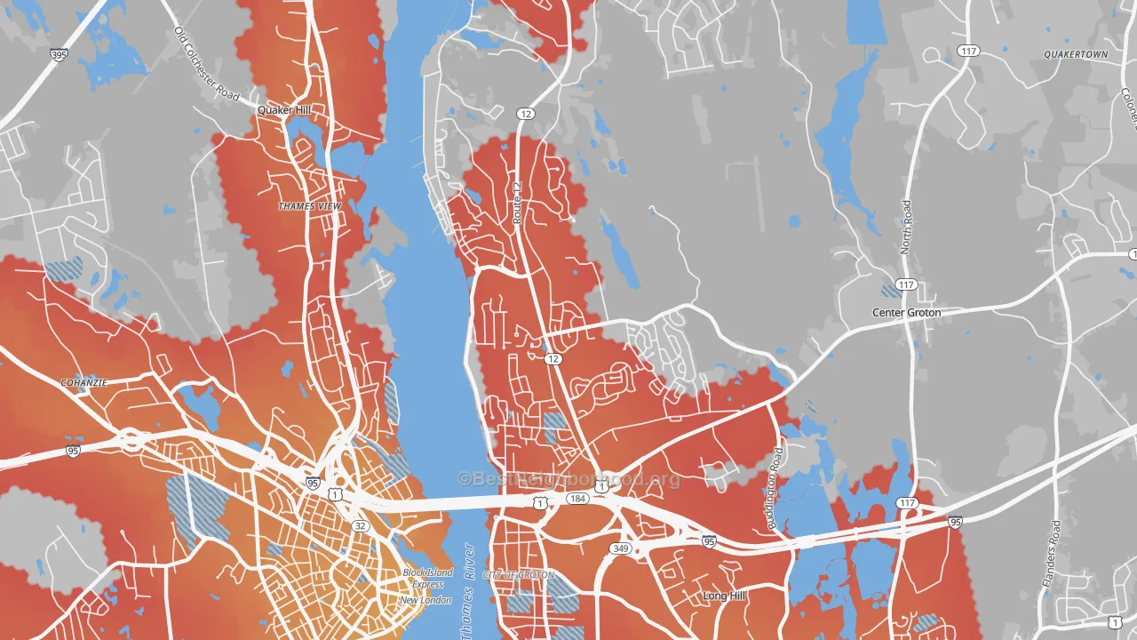Transit Grade map of Conning Towers Nautilus Park, CT