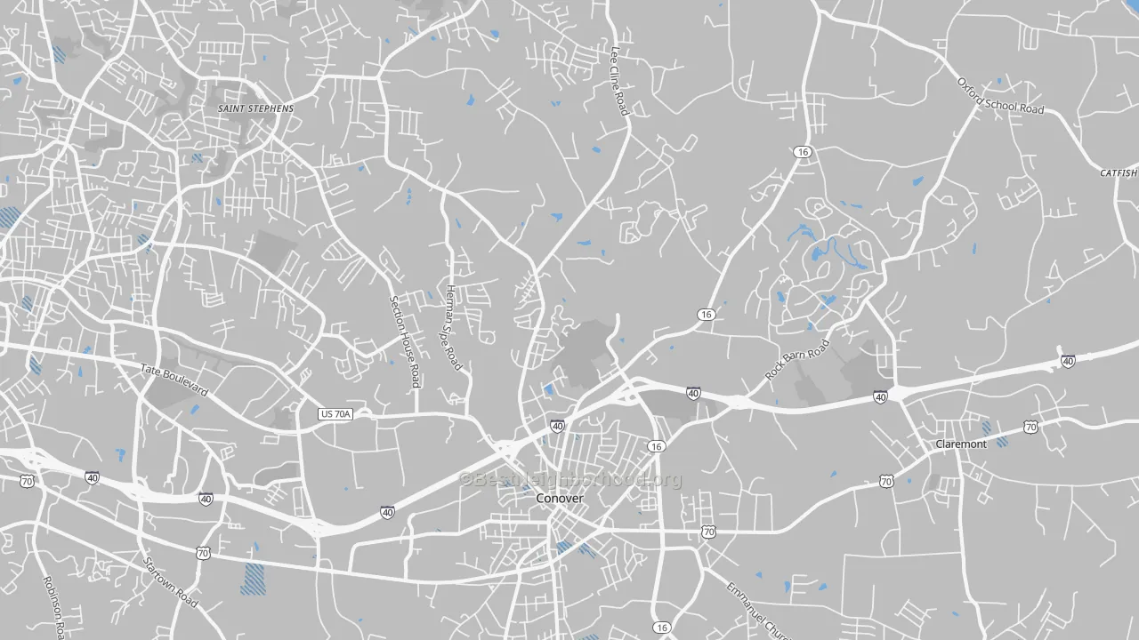 Transit Grade map of Conover, NC