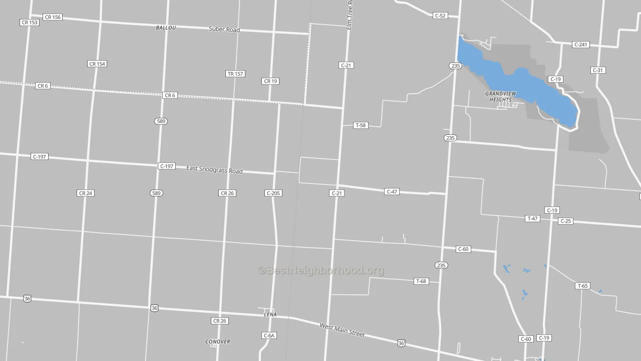 Transit Grade map of Conover, OH