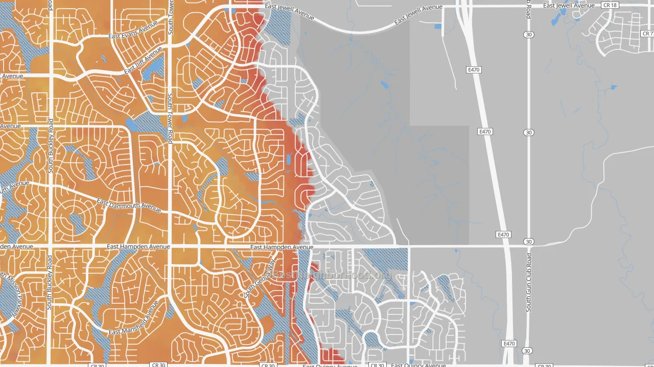 Transit Grade map of Conservatory, Aurora, CO
