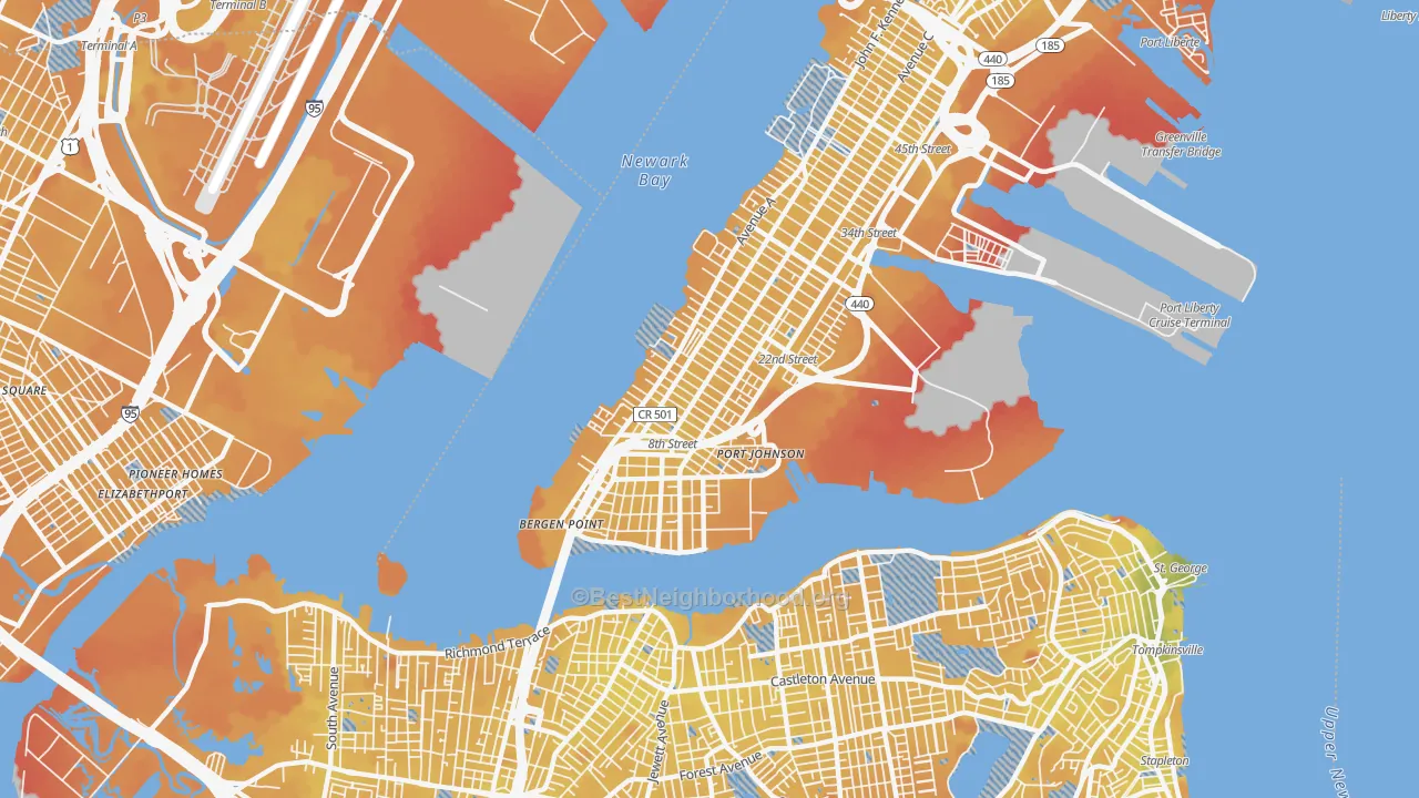 Transit Grade map of Constable Hook, Bayonne, NJ