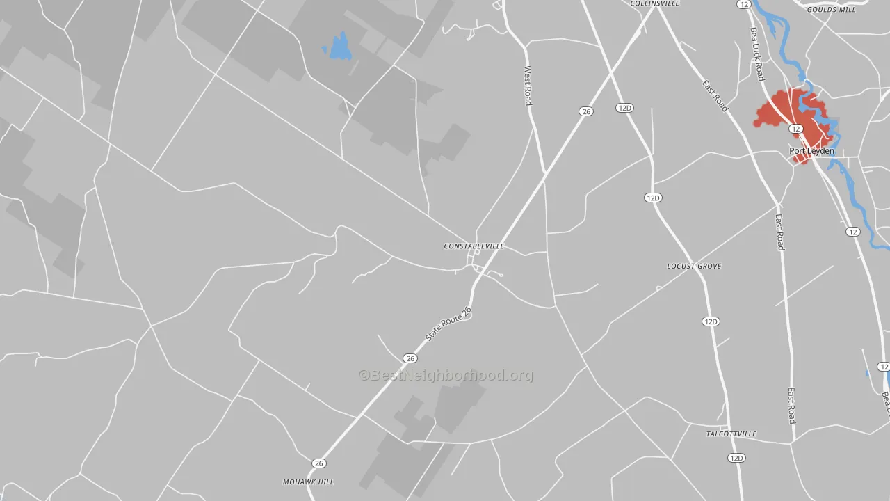 Transit Grade map of Constableville, NY