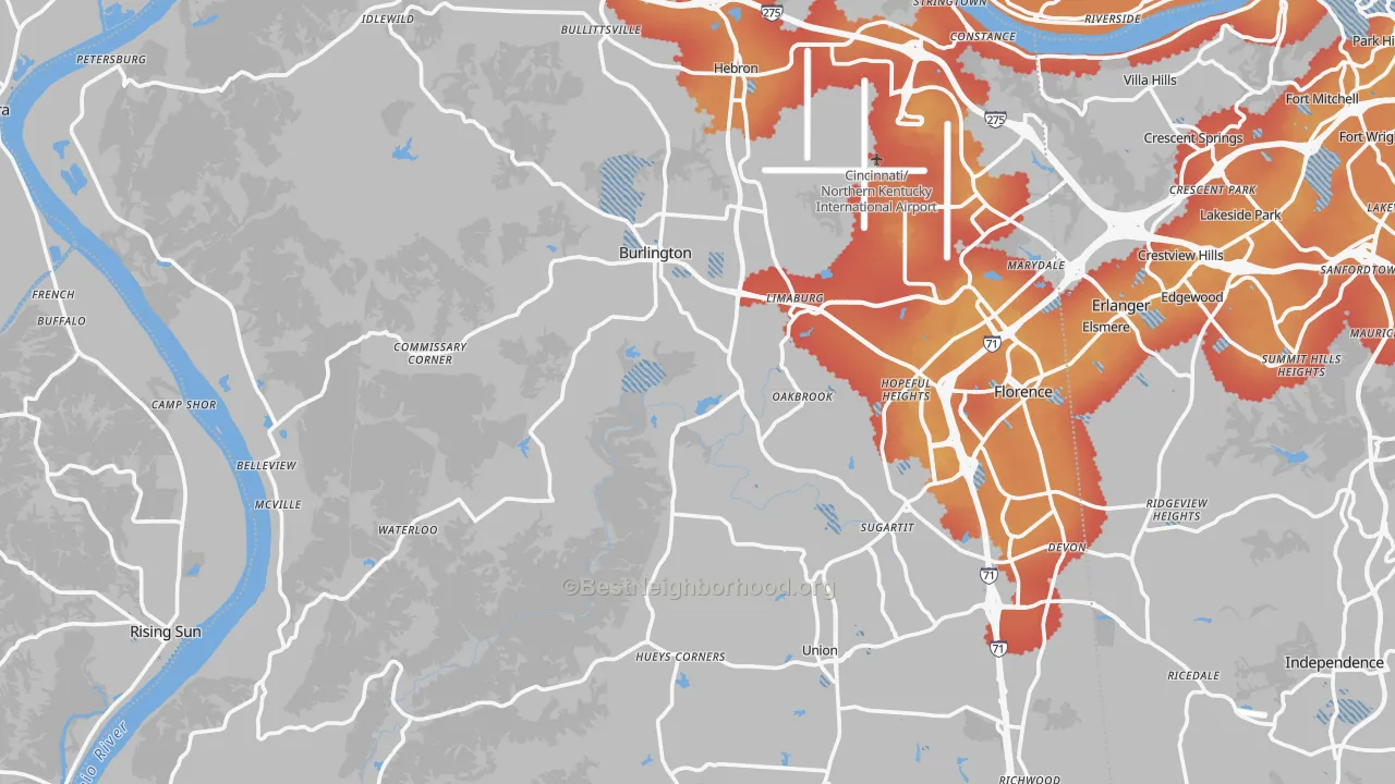 Transit Grade map of Constance, KY