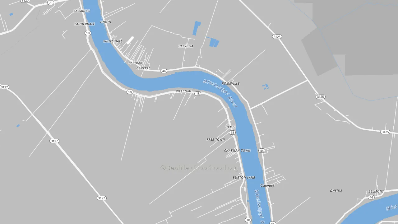 Transit Grade map of Convent, LA