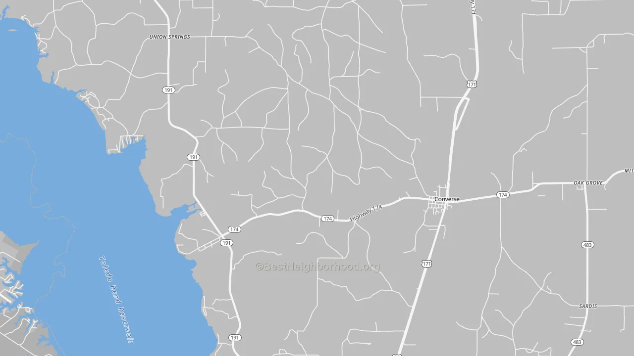 Transit Grade map of Converse, LA