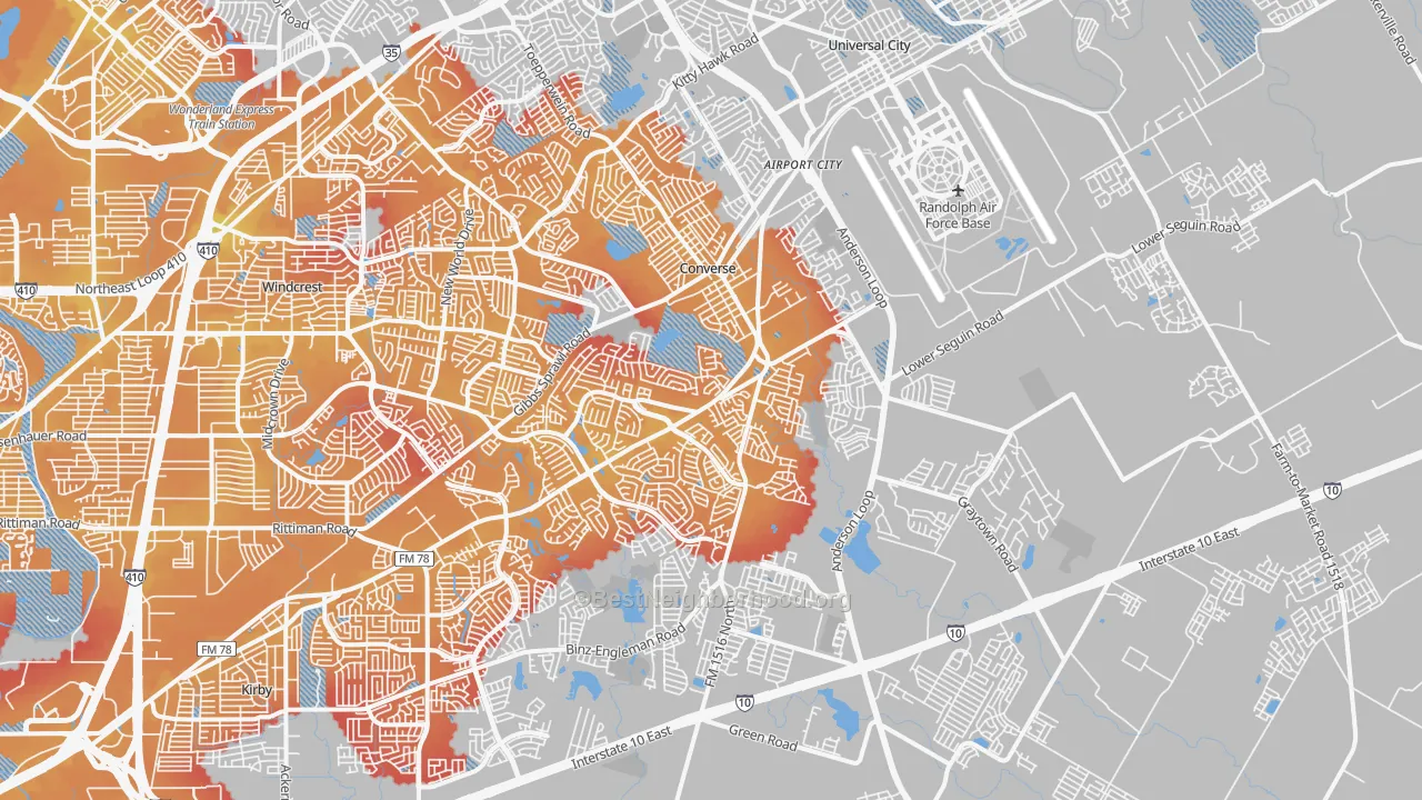 Transit Grade map of Converse, TX