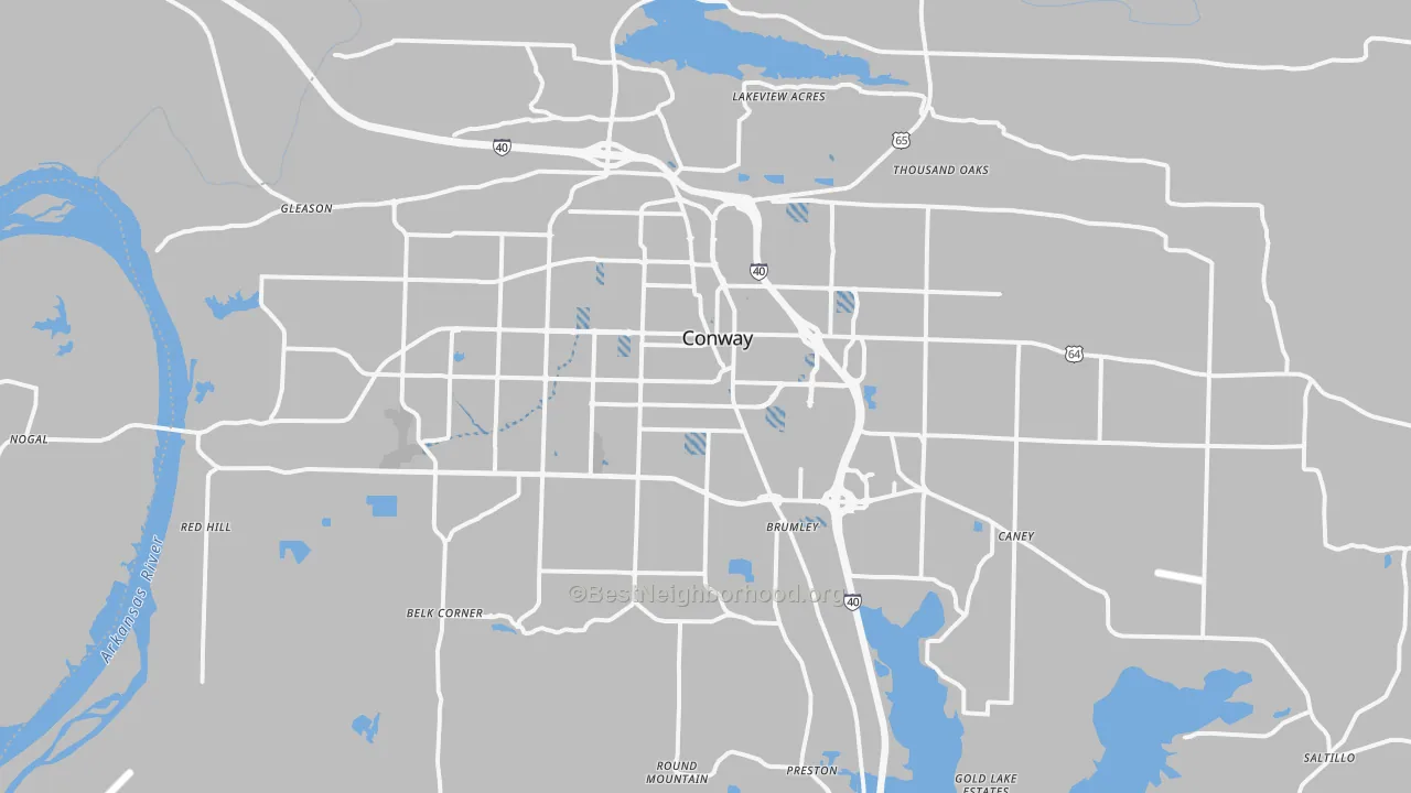 Transit Grade map of Conway, AR