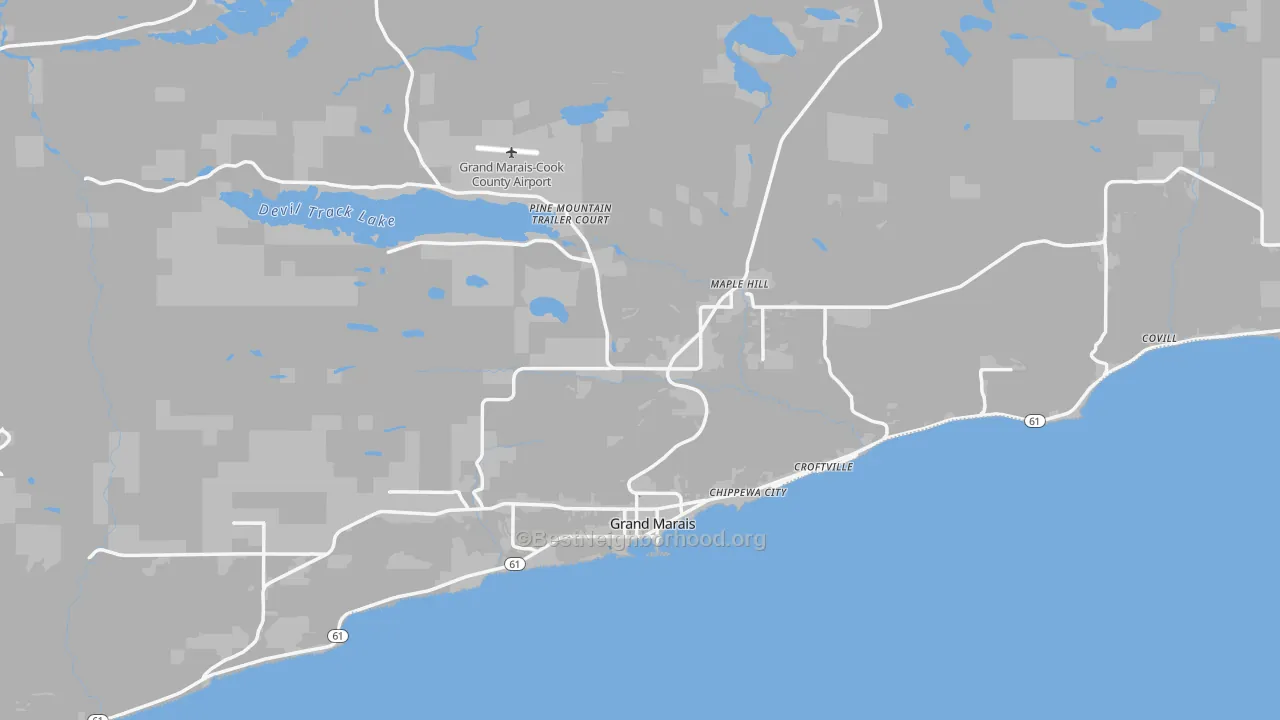 Transit Grade map of Cook County, MN
