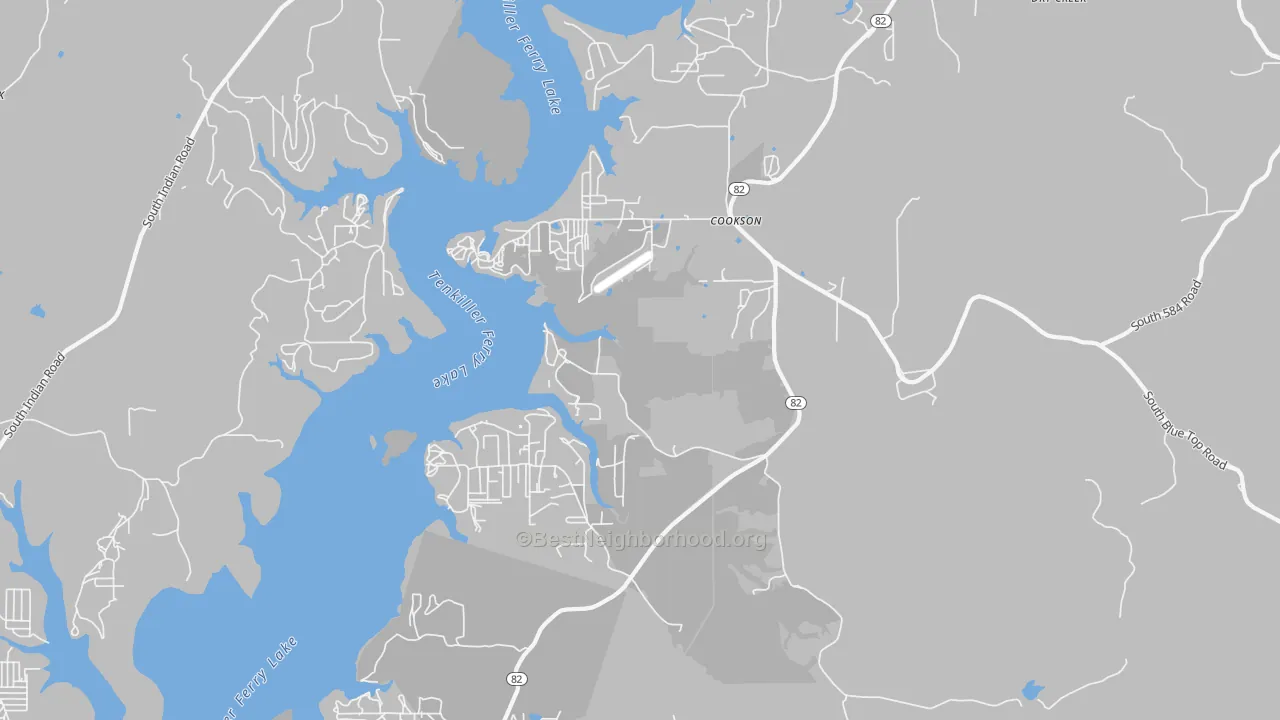 Transit Grade map of Cookson, OK