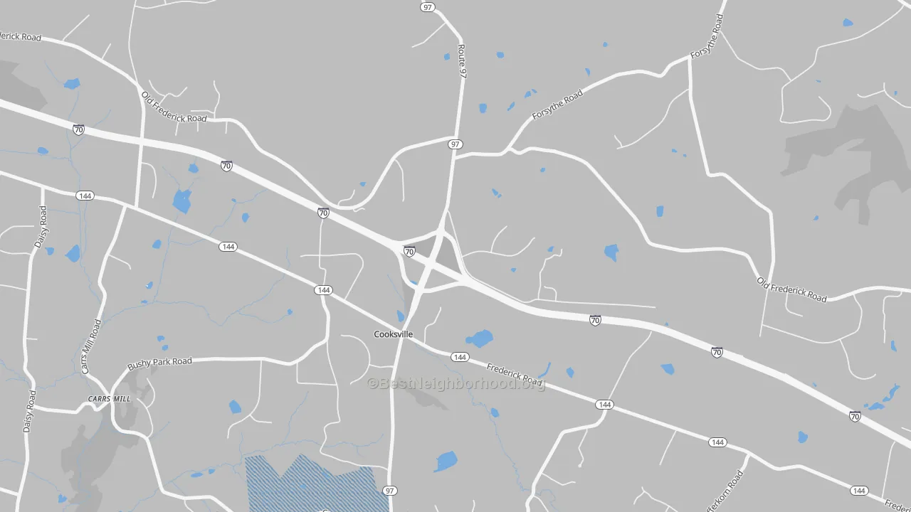 Transit Grade map of Cooksville, MD