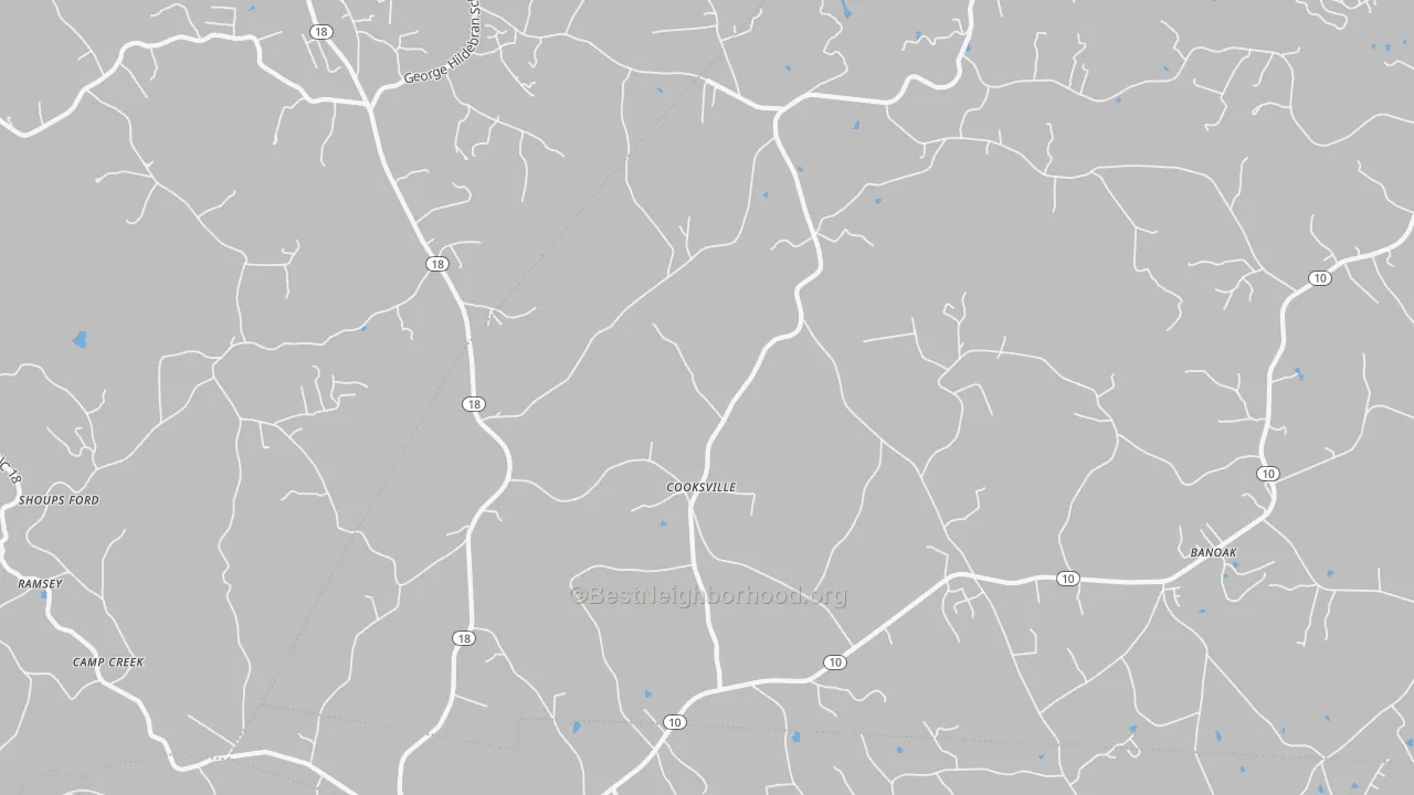 Transit Grade map of Cooksville, NC
