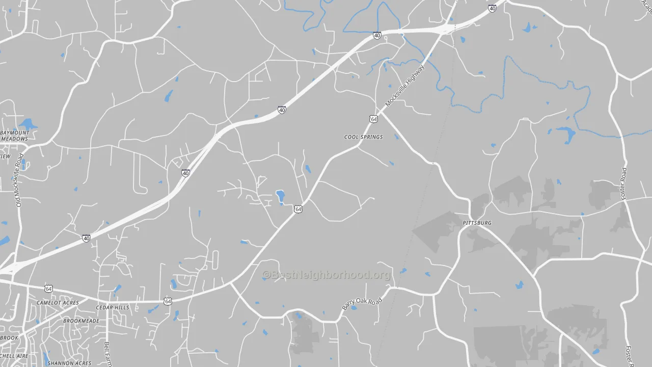 Transit Grade map of Cool Springs, NC