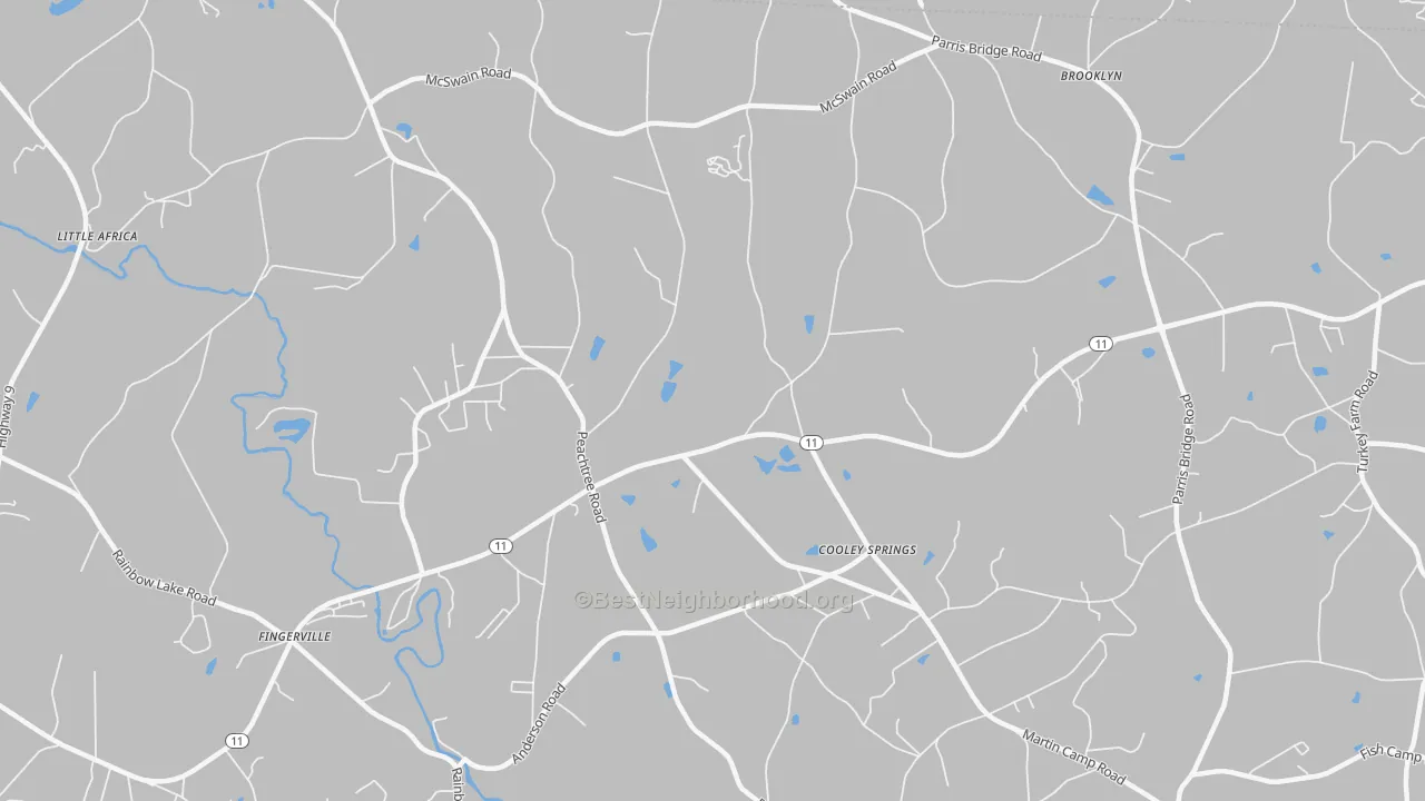 Transit Grade map of Cooley Springs, SC