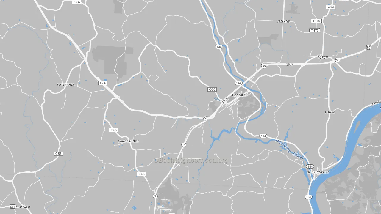 Transit Grade map of Coolville, OH